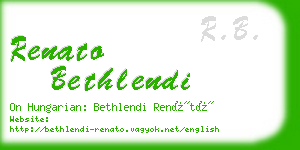 renato bethlendi business card